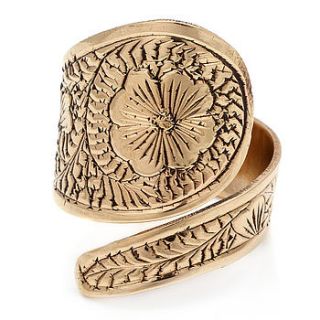 handmade flower brass ring by charlotte's web