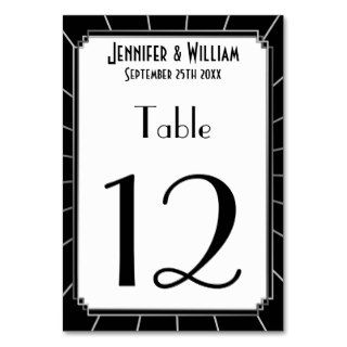 Vintage Art Deco Gatsby Style Wedding Table Number Table Cards