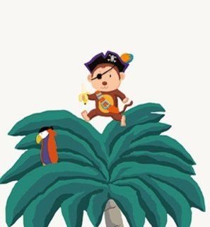 Home Stickers HOST 1462 XX Large Palm Trees and Pirates Decorative Wall Stickers   Nouvelles Images