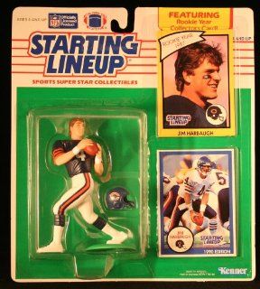 JIM HARBAUGH / CHICAGO BEARS 1990 NFL Starting Lineup Action Figure & 2 Exclusive NFL Collector Trading Cards: Toys & Games