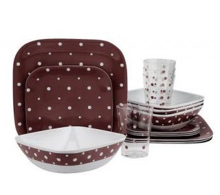 Temp tations Old World Or Polka Dot 16 pc. Outdoor Dinnerware Set —