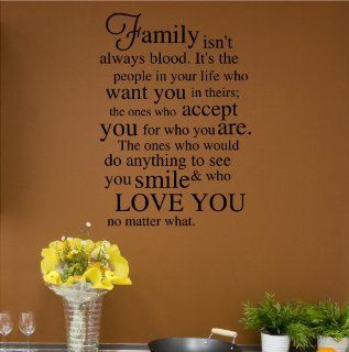 Family Isn't Always Blood (M) Wall Saying Vinyl Lettering Home Decor Decal Stickers Quotes: Everything Else