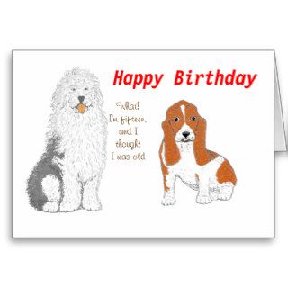 Two dogs wishing you Happy Birthday Cards