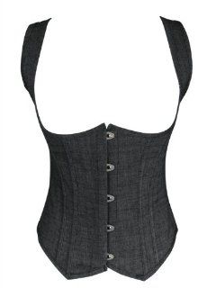 Angel&Me Sexy XX Large Size Black Spandex damask underbust vest halter Waistnipper Corset Bustiers SHDI840 XX Large: Health & Personal Care
