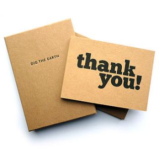 set of 12 handmade thank you note cards by dig the earth