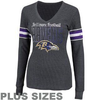 NFL Baltimore Ravens Ladies Game Day Gal IV Long Sleeve Plus Sizes Thermal T Shirt   Charcoal (X Large) : Sports Fan T Shirts : Sports & Outdoors