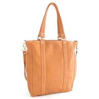 leather upright tote   gold by betty & betts
