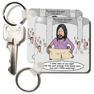 Luke 4 14 21   Read Any Good Books Lately with Jesus in the Synagoge   Set Of 2 Key Chains: Clothing