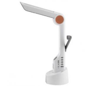 Cool LED Desk Lamp and 3 year Guarantee! Solar Emergency Light, LED Desk Lamp with Phone Charger, Fm Radio, LED Emergency Warning Light, Siren, USB Port, LED Flashlight, and Dynamo Hand Crank. When Not Serving As a Modern Table Lamp, the Powersafe Lifetool