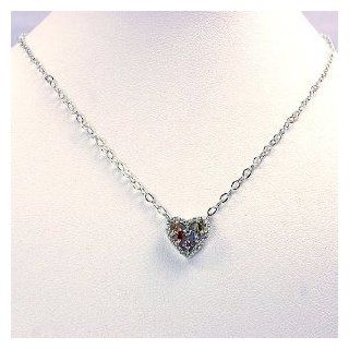Sterling Silver Multigem Heart Necklace: Jewelry