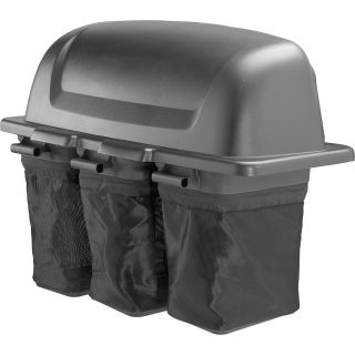 Triple Bin Soft Side Bagger — For Poulan Pro and Husqvarna 54in.-Deck Tractors, 9-Bushel Capacity, Model# 960730026  Mower Accessories