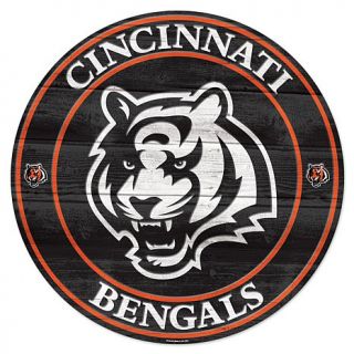 Cincinnati Bengals NFL Logo Round Wood Sign