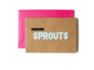 'eat lots of sprouts' washi tape card by scissor monkeys