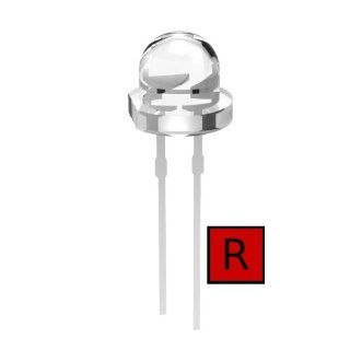Joe Knows Electronics 5mm Clear Red Straw Hat LED (25 Pack) HQ Series: Electronic Component Led Lamps: Industrial & Scientific