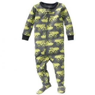 Carter's Baby Boys One Piece Cotton Knit Footed Sleeper Pajamas "Dumptrucks" (12 Months): Clothing
