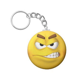 Angry Smiley Face Keychains
