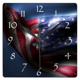 Glowing American Flag Clock