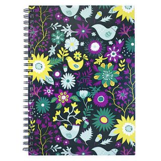 folk birds & florals notebook by natalie singh