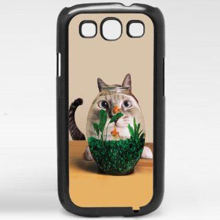 Animal Cat Looking At Fish Bowl Cute Funny Phone Case Samsung Galaxy S3 I9300 Case: Everything Else