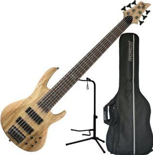 ESP LTD B206SMNS Standard 6 String Electric Bass Guitar (Natural Spalted Maple) w/Stand and Gig Bag: Musical Instruments