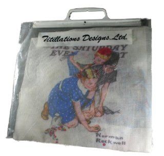 Titillations Designs Ltd. Needlepoint Kit   Norman Rockwell Playing Marbles