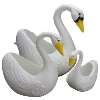 White Swan Planter 3 piece Set: Classic Union Products Yard Decorations   Made in the USA! : Patio, Lawn & Garden