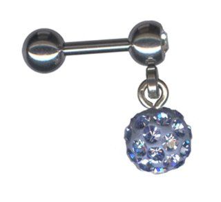 14 Gauge Large Blue Disco Ball Dangle Cartilage Earring Helix Piercing Barbell 14g, 1/4 Cartilage Barbell: Body Piercing Barbells: Jewelry