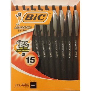BIC Atlantis Retractable Ball Pen   15 ct Black : Ballpoint Stick Pens : Office Products