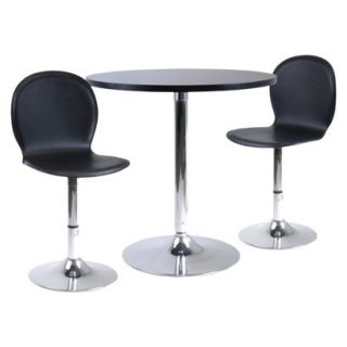 Winsome Dining Table Set with 2 Swivel Chairs