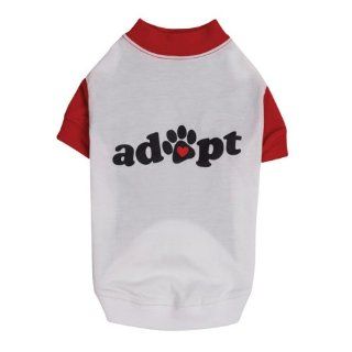 Casual Canine Red & White Pet Adoption Raglan Dog Adopt Tee Shirt Small/Medium: Haustier