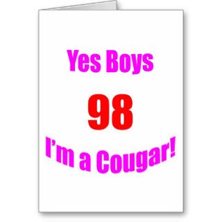 98 Cougar Birthday Greeting Card