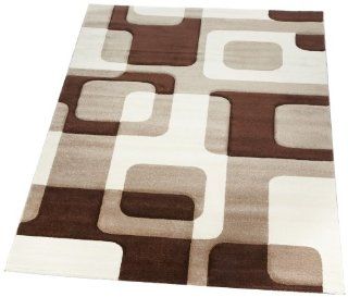 Lalee 347166237 Moderner Designer Teppich / Muster : Retro / Konturenschnitt / Braun / Grsse : 200 x 290 cm: Küche & Haushalt