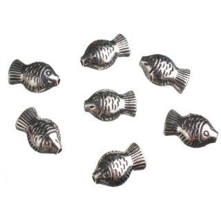20pcs New Antique Silver Plated Fish Spacer Beads 15mm Jewelry Findings: Jewelry