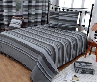 Homescapes waschbare Tagesdecke Sofaberwurf XXL Morocco grau 225 x 255 cm berwurfsdecke Bettberwurf 100% reine Baumwolle: Küche & Haushalt