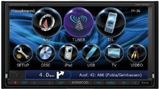 Kenwood DNX7210BT All In One Navigationssystem mit DVD Spieler (17,8 cm VGA Doppel DIN Monitor, Bluetooth, Apple iPod ready, USB 2.0) schwarz: Audio & HiFi