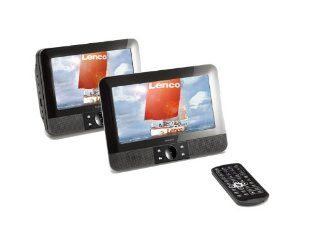 Lenco MES 211 tragbarer DVD Player mit 2x 17,8 cm (7 Zoll) Monitor (Kartenslot, 1 Watt, USB) schwarz: Lenco: Audio & HiFi