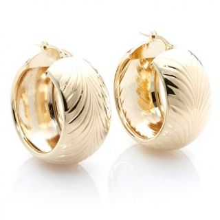 Bellezza "Freccia" Bronze Diamond Cut Cubetto Inspired Hoop Earrings