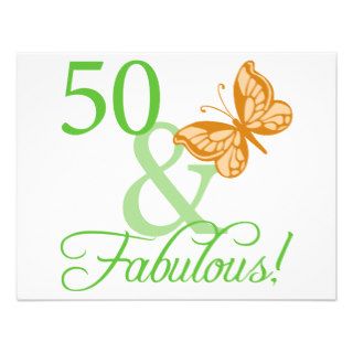50 & Fabulous Birthday Gifts Custom Announcements