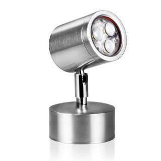 LED Wandleuchte aus Aluminium mit 3 warm weien Power LEDs von parlat (230 Volt AC, IP44, dreh  und schwenkbar, Leuchte fr Auen, Outdoor, Energiesparlampe, Strahler, Aufbauleuchte, 230V): Beleuchtung