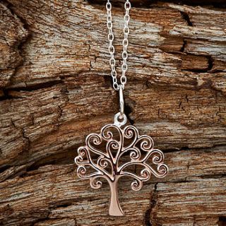 rose gold tree necklace by lauryn james