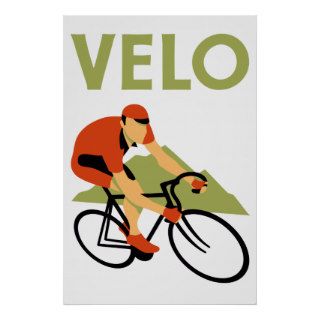 Retro art deco design cycling velo poster