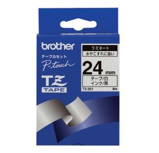 Brother TZ 251 Laminiertes TZ Band schwarz auf wei 24mm breit, 8 m lang Bürobedarf & Schreibwaren
