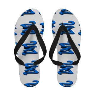 24 7    Twenty Four Seven   Blue Text Flip Flops