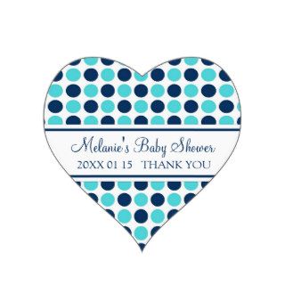 Blue Dots Baby Shower Favor Stickers