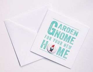 'garden gnome' new home card by hello geronimo