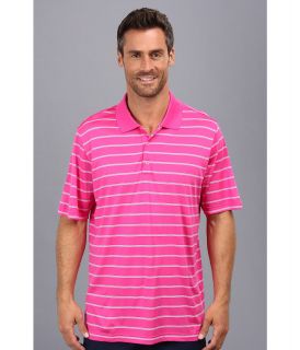 adidas Golf Puremotion 2 Color Stripe Jersey Polo 14 Mens Short Sleeve Knit (Coral)