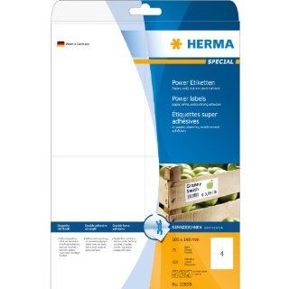 Herma 10909 Etiketten A4 105x148 mm extrem stark haftend Papier matt 100 Stck: Bürobedarf & Schreibwaren