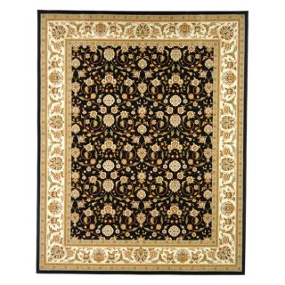 Lyndhurst Collection Traditional Black/ivory Oriental Rug (8 X 11)