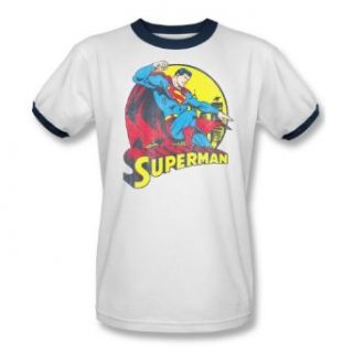 DC Comics Superman Adult Ringer Shirt DCO265B AR: Clothing