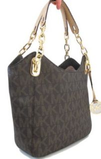 Michael Kors Lilly MD Tote MK Signature PVC Brown: Shoulder Handbags: Shoes